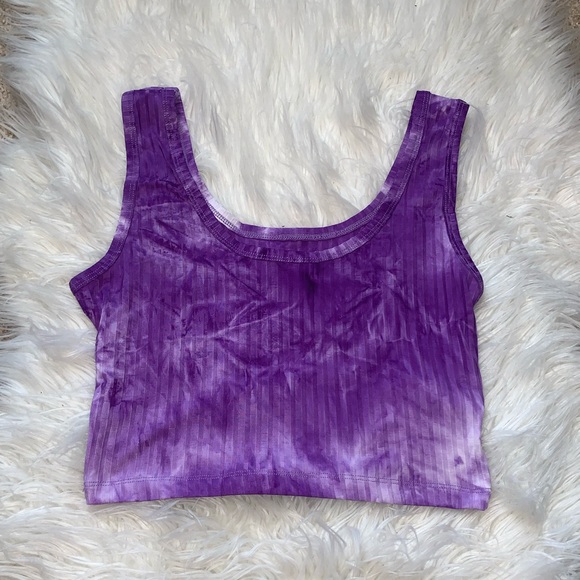 Large SHEIN crop top, purple tye dye. - Picture 2 of 3